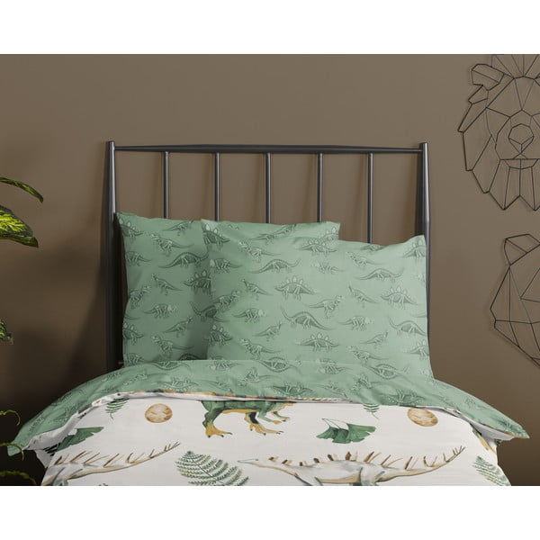 Зелено-бежово памучно детско спално бельо за детско креватче 100x135 cm Gabi – Good Morning-image-2