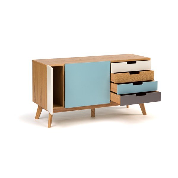 Комод със сини детайли Chaser - Woodman-image-4