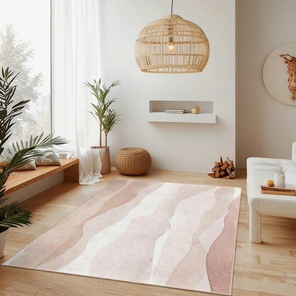 Кремав килим подходящ за пране 120x180 cm Komodo Beach – Mila Home-image-2