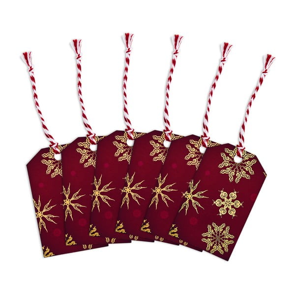 Комплект от 6 етикета за подаръци Снежинка, 9 x 5,5 cm - Butlers