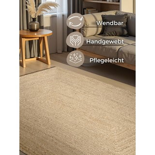 Двустранен/ръчно изработен ютен килим в светло естествен цвят 200x300 cm Sharmila Natural White – Hanse Home