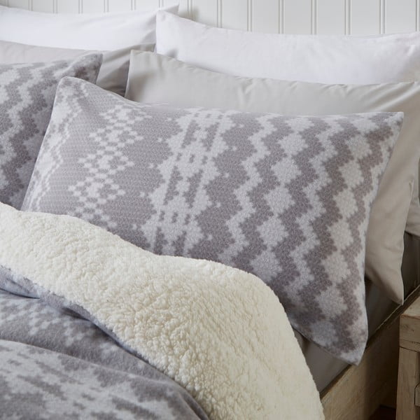 Сиво двойно  спално бельо 200x200 cm Alpine – Catherine Lansfield-image-2