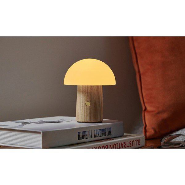 Настолна лампа с възможност за затъмняване в естествен цвят и стъклен абажур (височина 13 см) Alice - Gingko-image-1