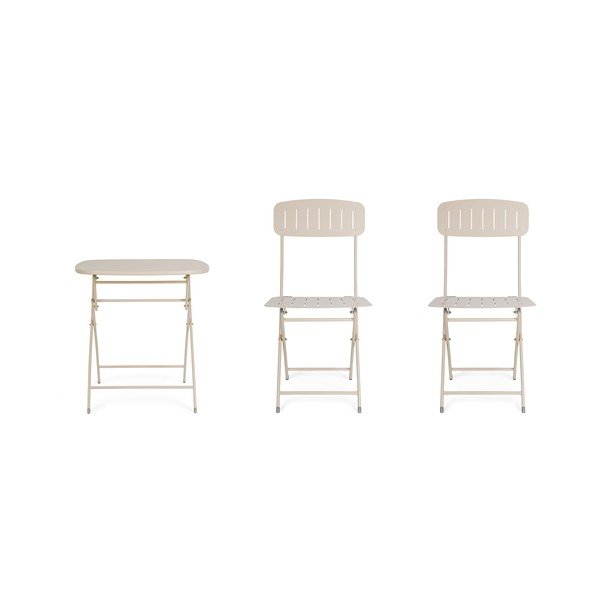 Бежов стоманен градински комплект за хранене за 2 Yvonne – Bizzotto-image-4