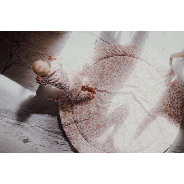 Розова детска постелка за игра Blash Daisies - Malomi Kids-image-3