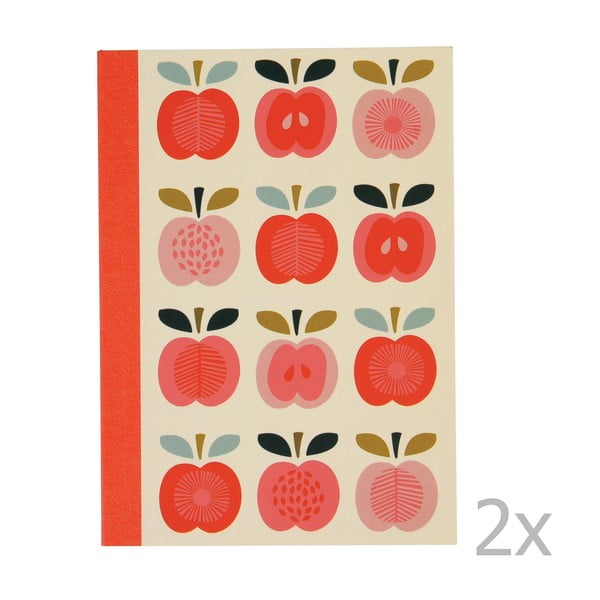 Комплект от 2 тетрадки с ябълков печат Vintage Apple - Rex London
