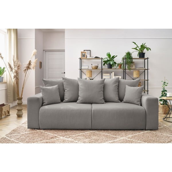 Светлосив разтегателен диван Envy - Bobochic Paris-image-1