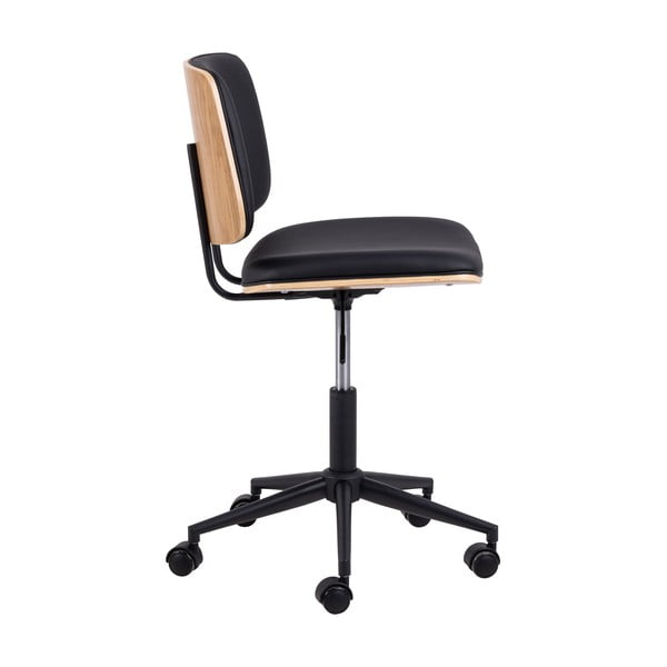 Черен офис стол от имитация на кожа Owen – Actona-image-3