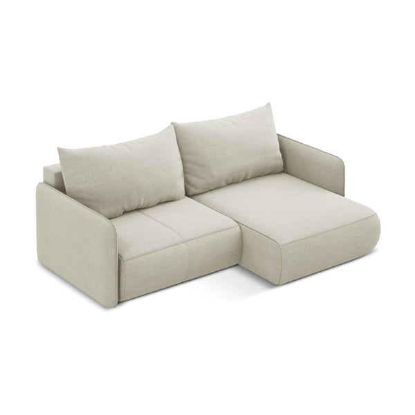 Кремав разтегателен ъглов диван с място за съхранение (десен ъгъл) Nanea – Makamii-image-4