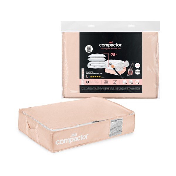 Вакуумна пластмасова кутия за съхранение под леглото 65x45x15,5 cm Pink Edition – Compactor-image-4