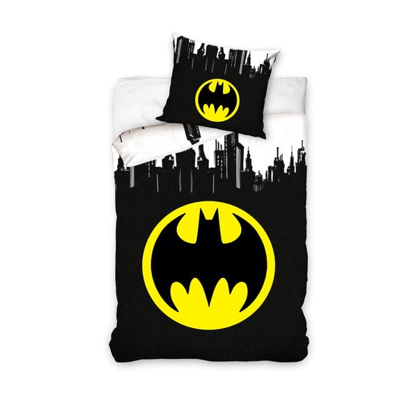 Детско памучно спално бельо за единично легло Batman Logo, 160 x 200 cm - CARBOTEX