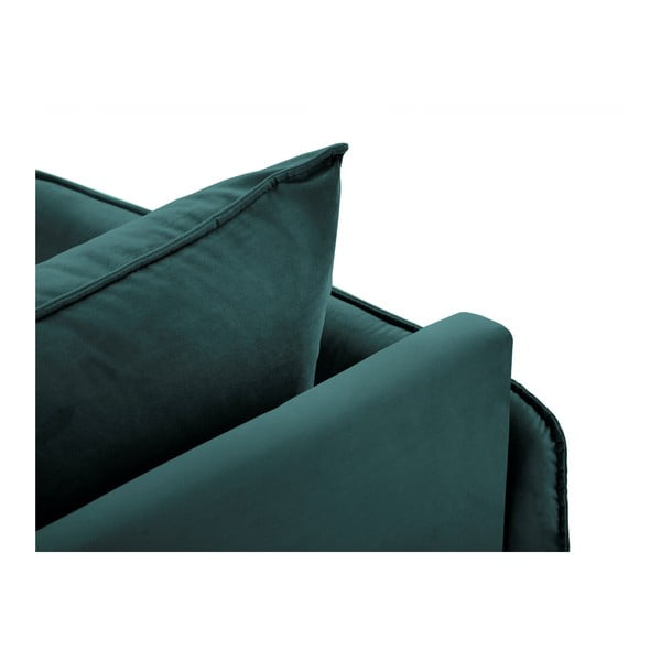 Петролнозелено кадифено кресло за отдих, десен ъгъл Vienna - Cosmopolitan Design-image-4