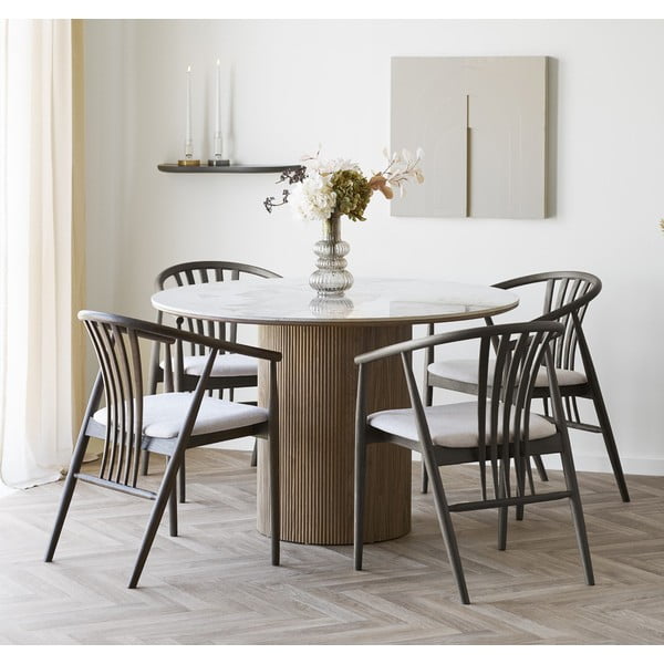 Кръгла трапезна маса с плот от имитация на мрамор ø 120 cm Athens – House Nordic-image-1