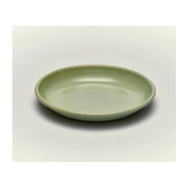 Zelený smaltovaný talíř Kapka Back To Basics, Ø 19 cm