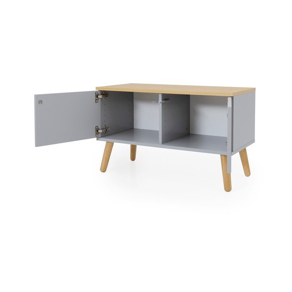 Сива пейка с крака от дъбово дърво Dot - Tenzo-image-3