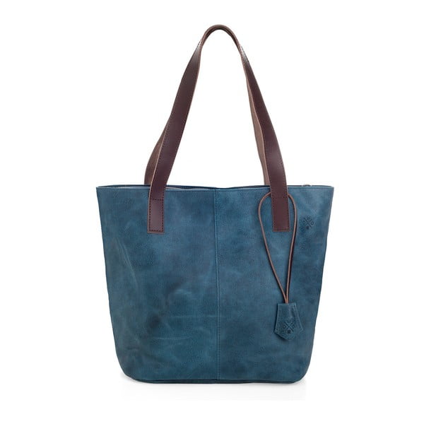 Синя кожена чанта Trogia Atera - Woox