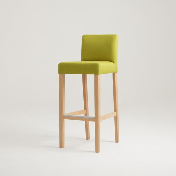 Zelená barová židle s bukovými nohami Wilton 87