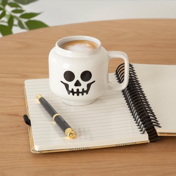 Бяла керамична детска чаша за лате 255 ml Skeleton – LEGO®-image-1