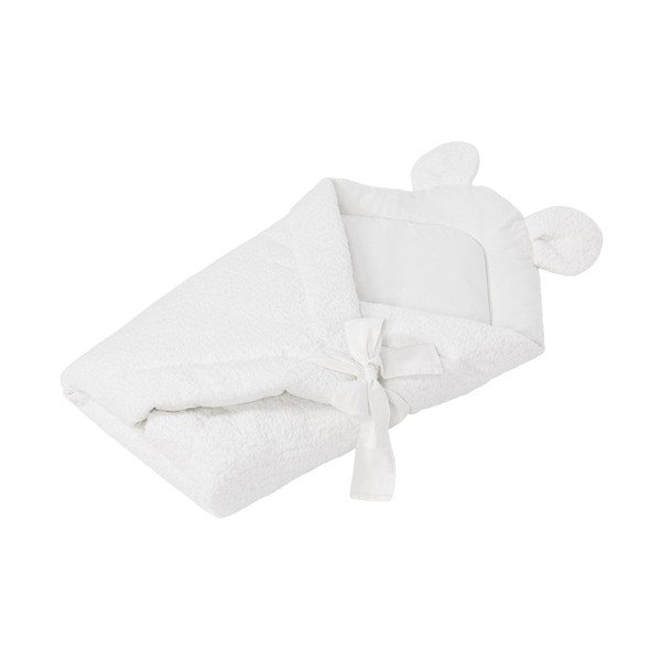 Бяло бебешко одеяло от букле 35x65 cm – Meowbaby-image-1