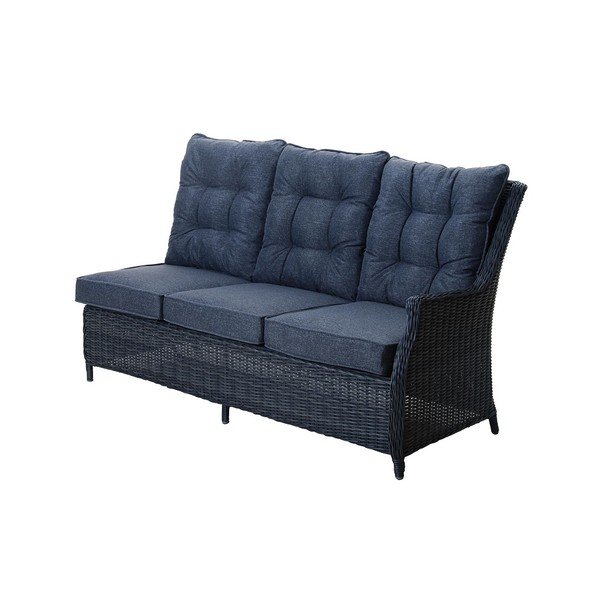 Сив градински холов комплект от изкуствен ратан за 9 души Houston - Rojaplast-image-4