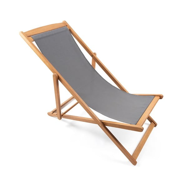 Сив сгъваем градински шезлонг от акациева дървесина Deck - Bonami Essentials-image-3
