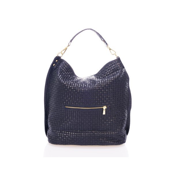 Tmavě modrá kožená kabelka Federica Bass Pleadies-image-2