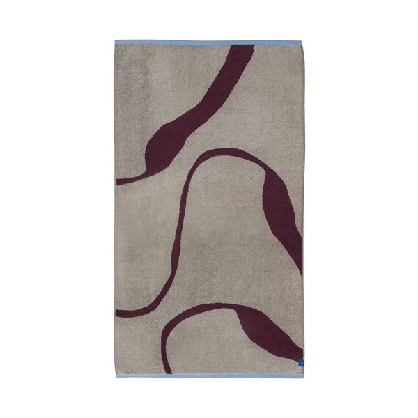 Бордо/бежова хавлиена кърпа от органичен памук от тери 70x133 cm Nova Arte  – Mette Ditmer Denmark