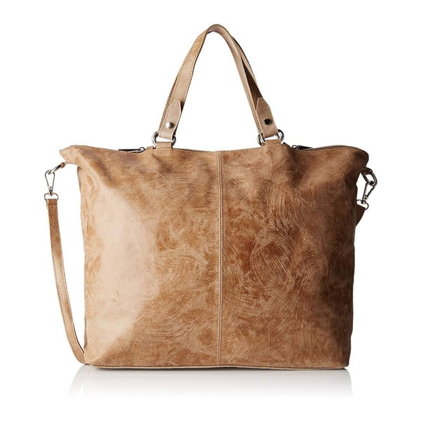 Кафява и бежова кожена чанта Terracia - Chicca Borse
