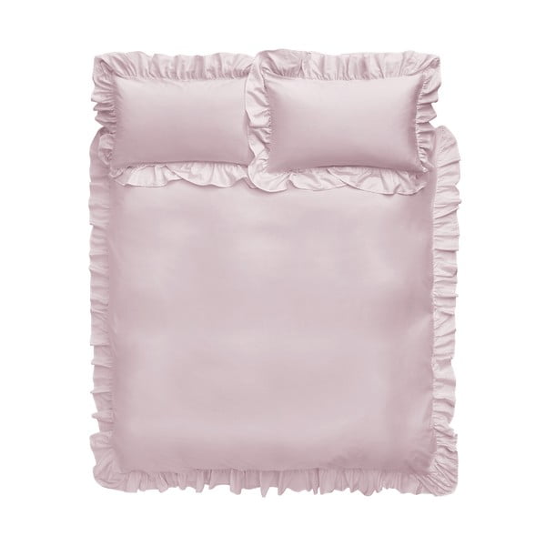 Розово памучно спално бельо Frill, 135 x 200 cm - Bianca