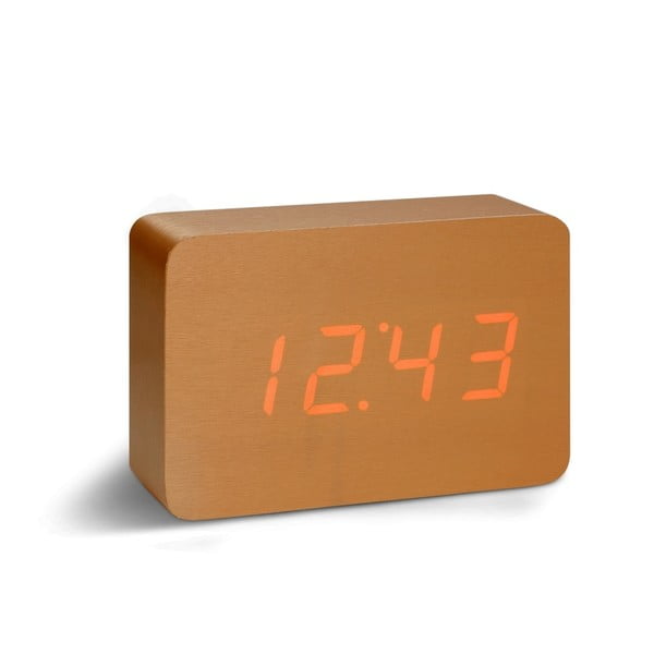 Оранжев будилник с червен LED дисплей Часовник Brick Click - Gingko