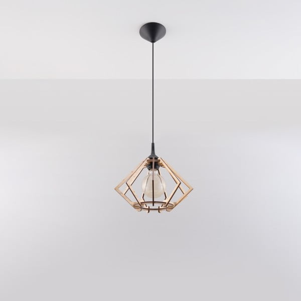 Висящо осветително тяло естествено с дървен абажур ø 27,5 cm Toranja – Nice Lamps