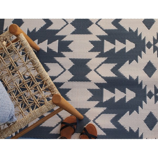 Сив двустранен килим за открито от рециклирана пластмаса Сив, 120 x 180 cm Miramar - Fab Hab-image-2