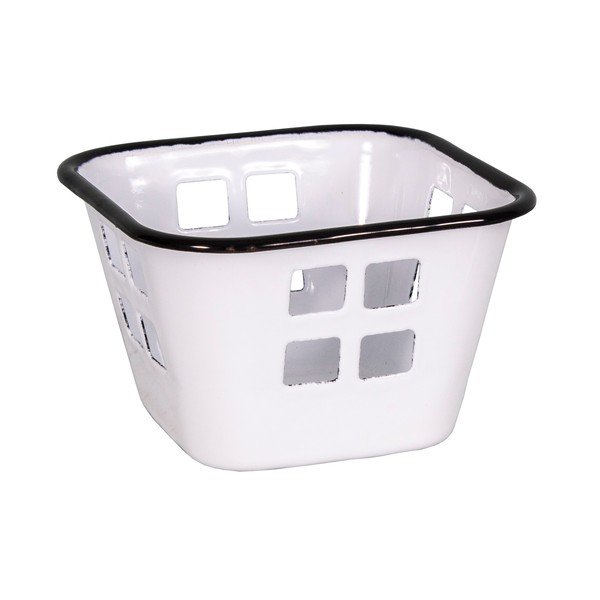 Бяла емайлирана купа Carre, 15 x 15 cm - Antic Line