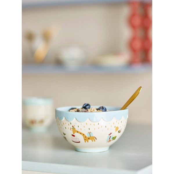 Светлосиня/кремава глинена детска купичка ø 13,5 cm Celebrate – Bloomingville Mini-image-1