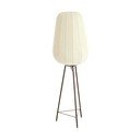 Бяла подова лампа с текстилен абажур (височина 133 cm) Bibury – Light & Living