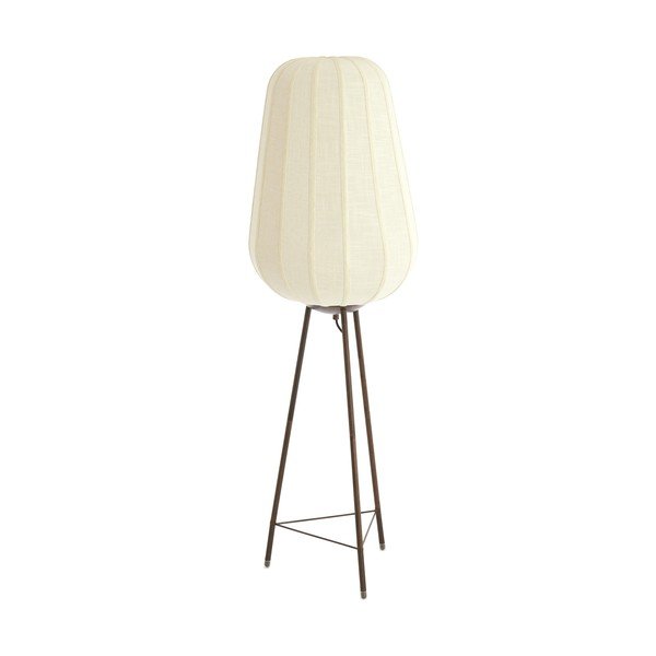 Бяла подова лампа с текстилен абажур (височина 133 cm) Bibury – Light & Living
