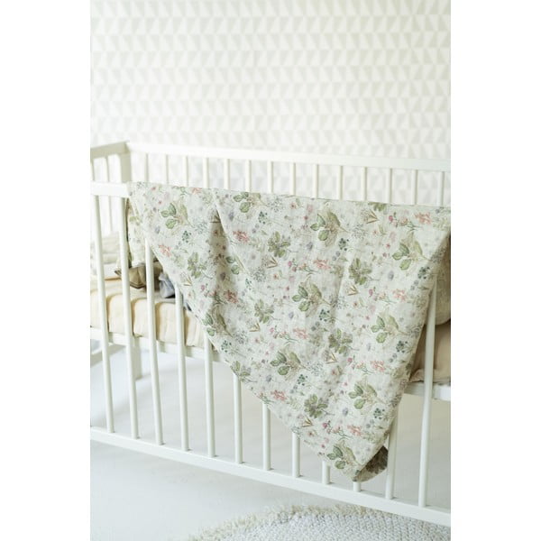 Детско бежово ленено платно Ботаника, 70 x 100 cm - Linen Tales-image-1