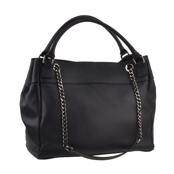 Černá kožená kabelka Florence Bags Meissa