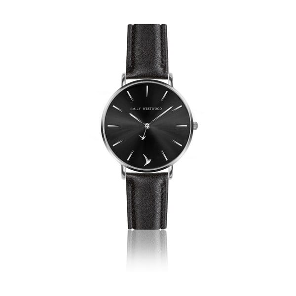 Дамски часовник с черна каишка от естествена кожа Claire - Emily Westwood