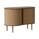 Скрин от дъбов декор с плъзгащи се врати в кафяв и светлокафяв цвят 100x67x50 cm Audacious – UMAGE