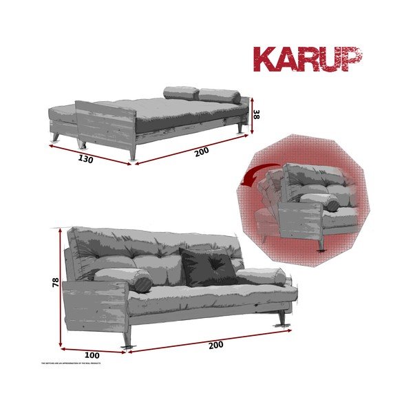 Rozkládací pohovka Karup Indie White/Vision/Gris-image-4