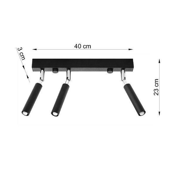 Черна лампа за таван Trio Tiden - Sollux-image-3