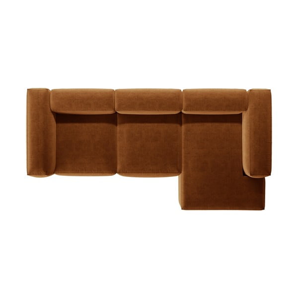 Ъглов диван в тухлен цвят (десен ъгъл) Bergamo – Cosmopolitan Design-image-3