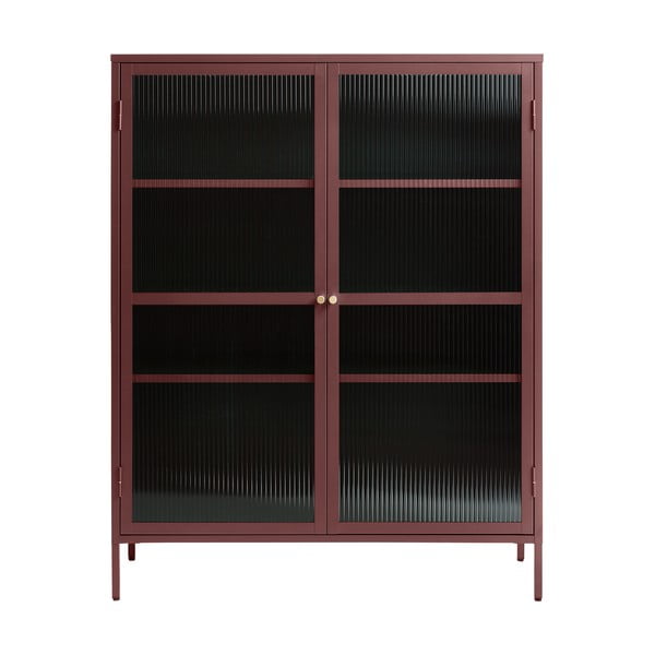 Червена метална витрина Bronco, височина 140 cm - Unique Furniture
