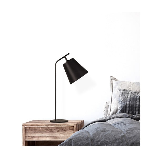 Черна настолна лампа с текстилен абажур (височина 67 cm) Salihini – Opviq lights-image-1