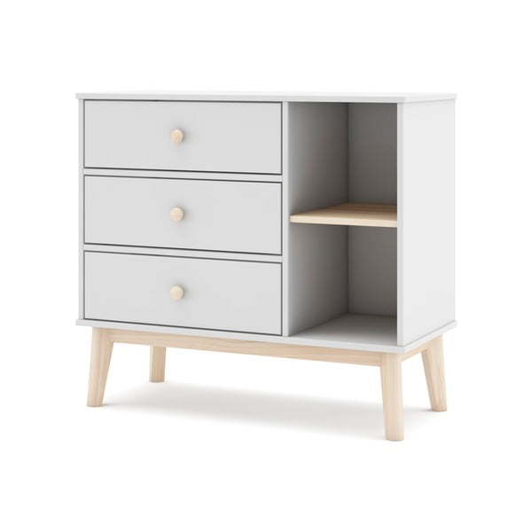 Бял нисък скрин за деца 90x81 cm Esteban - Marckeric-image-2