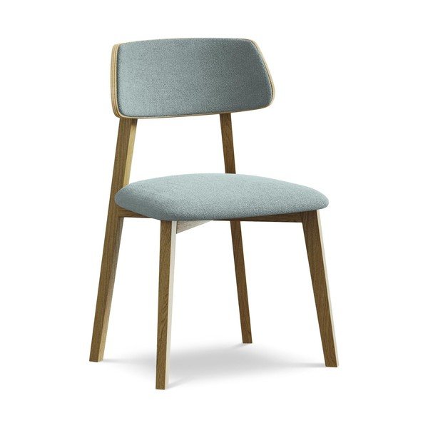 Син трапезен стол от масивна дървесина Niu – Makamii