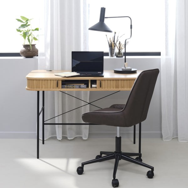 Работна маса от дъб 60x120 cm Nola - Unique Furniture-image-1