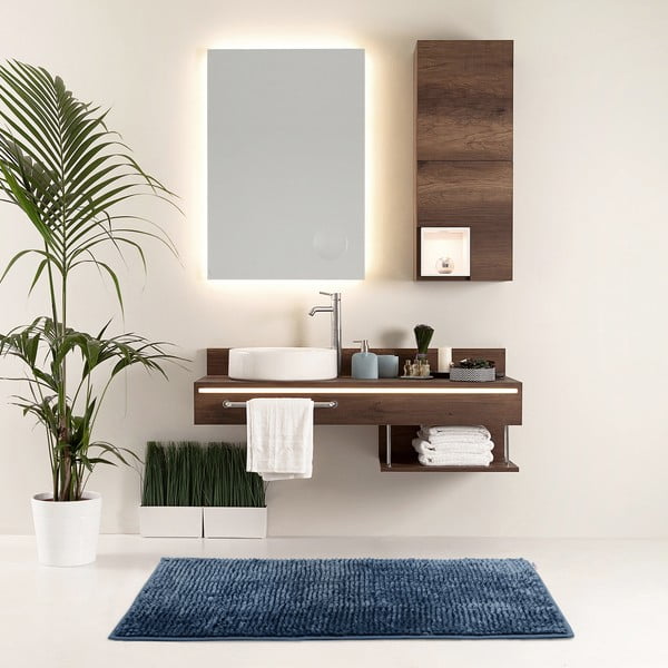 Тъмносин килим за баня 60x90 cm Bati – Restilo-image-1