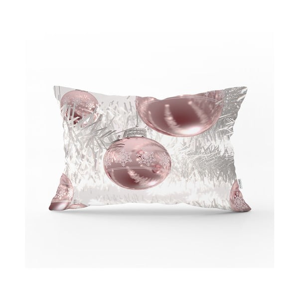 Коледна калъфка за възглавница Розови орнаменти, 35 x 55 cm - Minimalist Cushion Covers